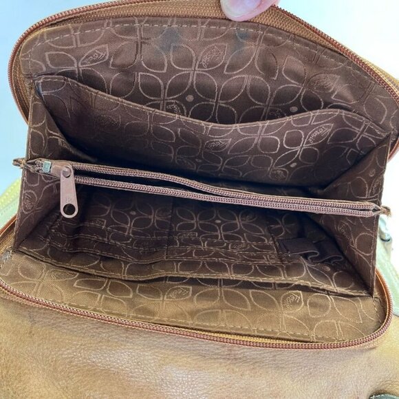 Fossil Leather Crossbody Bag MultiTexture Brown, Gray, Silver Vintage Classic - Picture 6 of 16